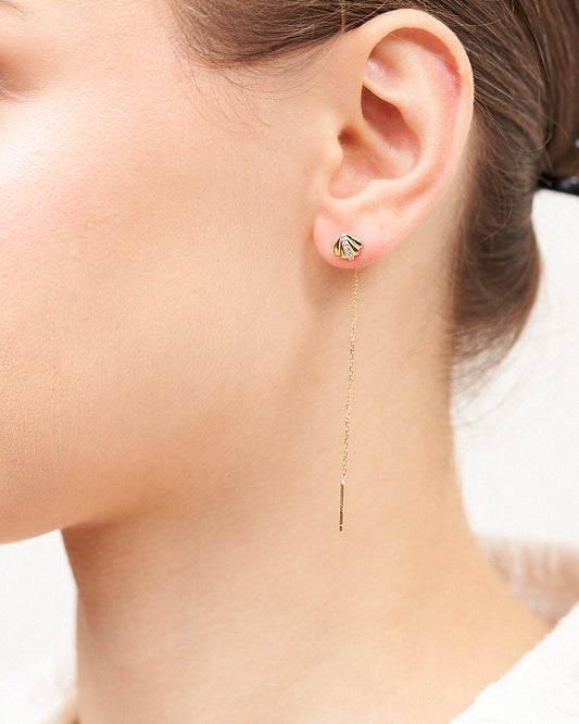 Orecchini pendenti Shell in argento 925 con catenina sottile