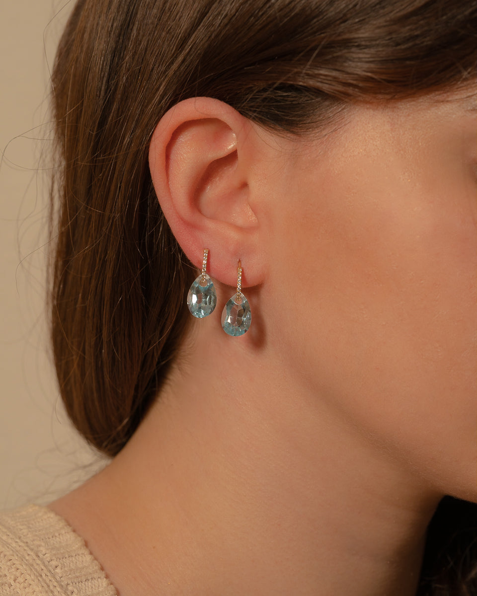 Quartz Hoop Earrings