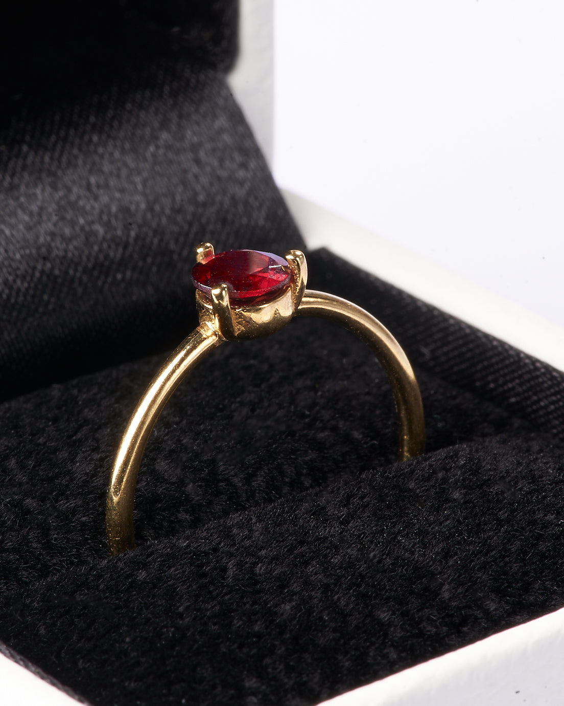 Crimson Whisper Garnet Ring