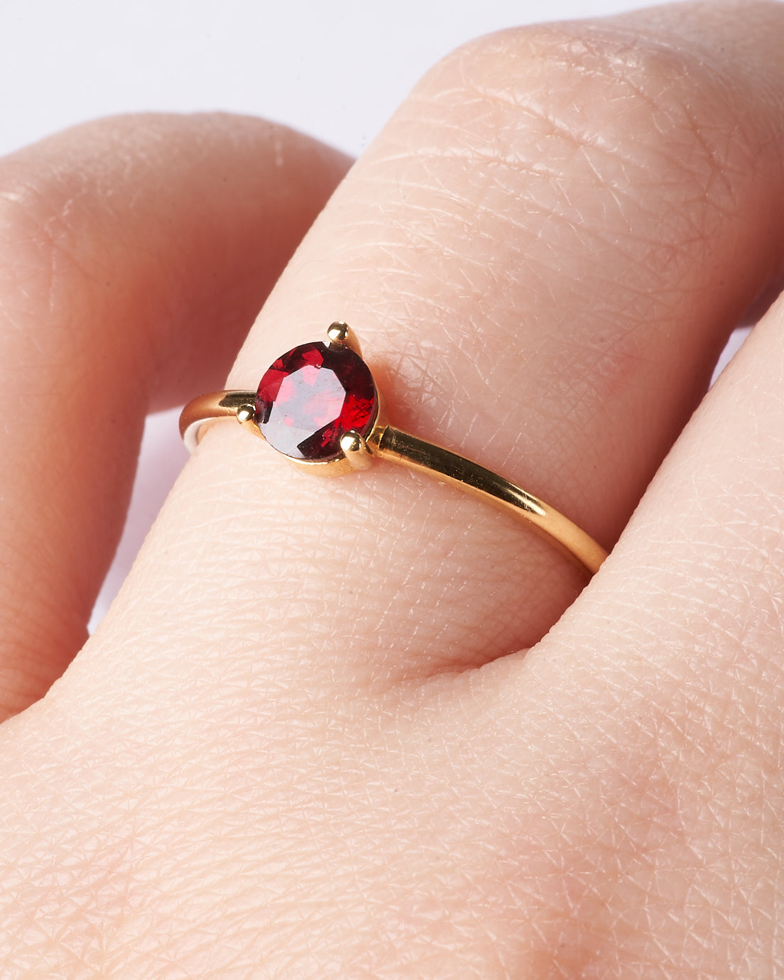 Crimson Whisper Garnet Ring