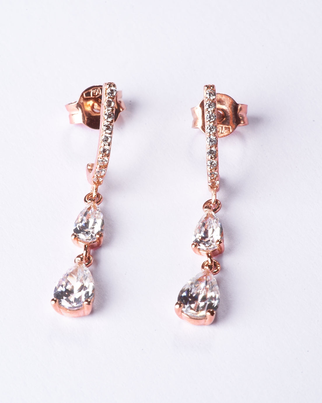 Boucles d'oreilles pendantes rosées