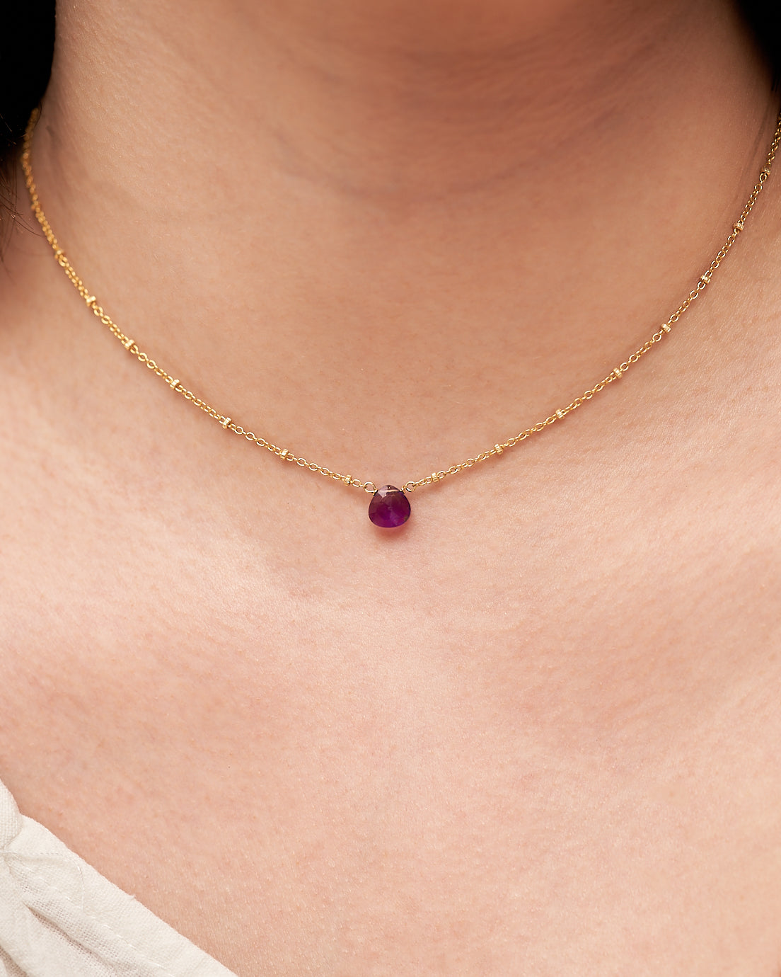 Droplet Necklace (Amethyst)