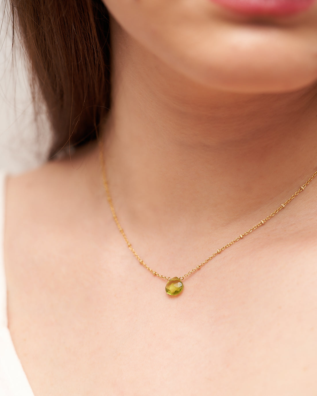 Droplet Peridot Necklace