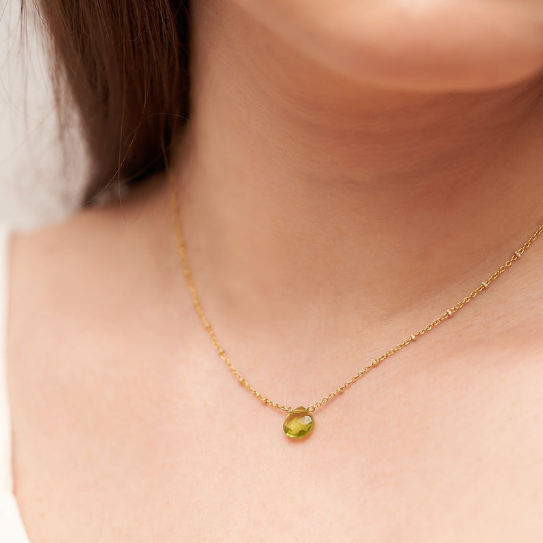 Droplet Peridot Necklace
