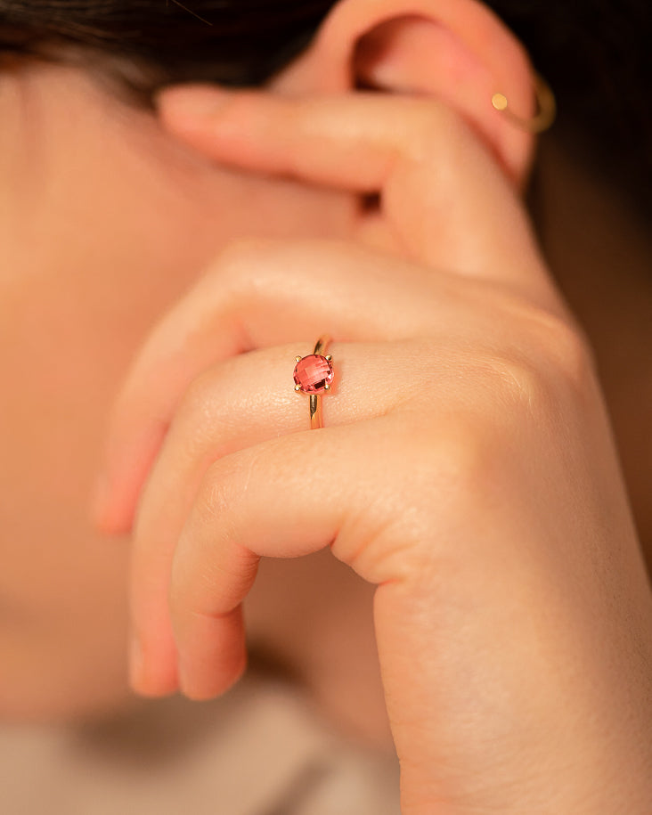 Bague Quartz Rose Brillant