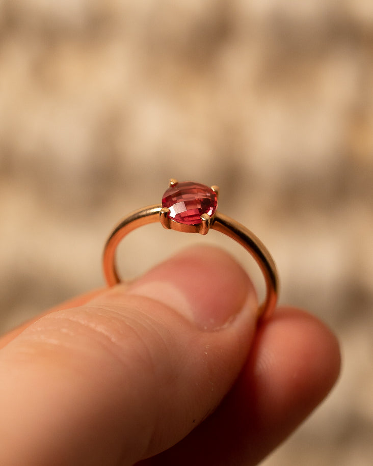 Bague Quartz Rose Brillant