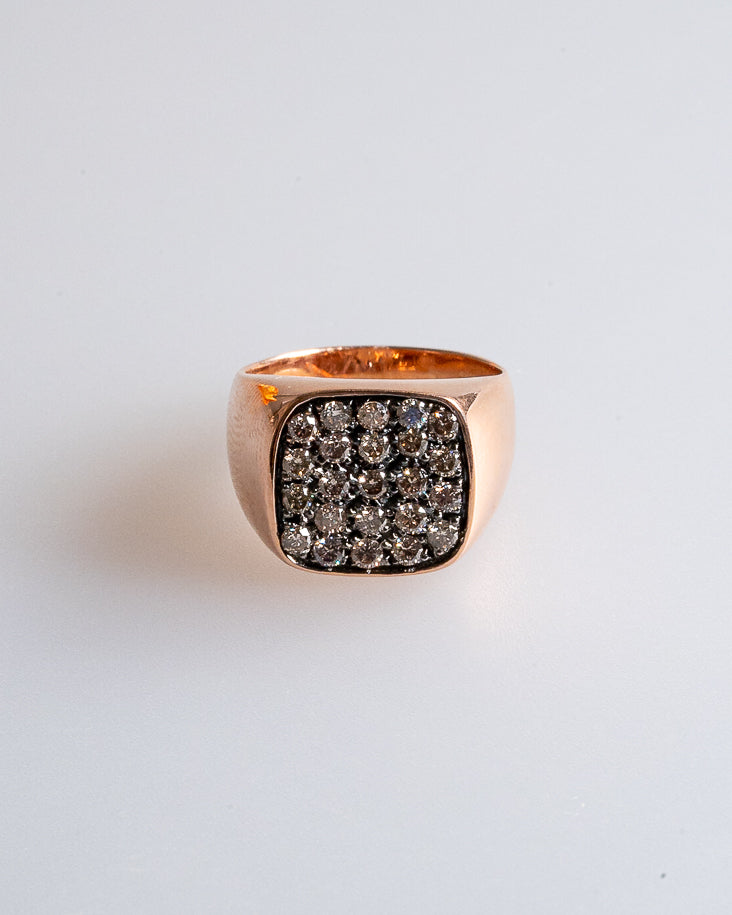 Jasmine ring - Diamante brown