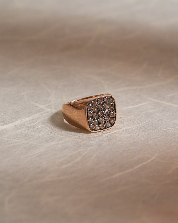 Jasmine ring - Diamante brown