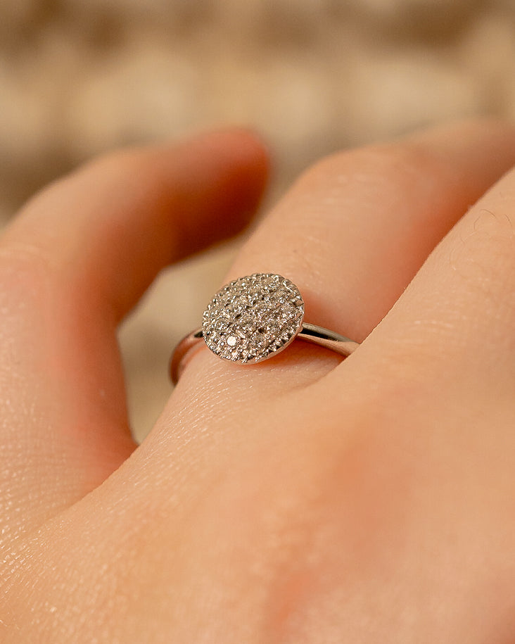 Magnolia round ring - Diamante