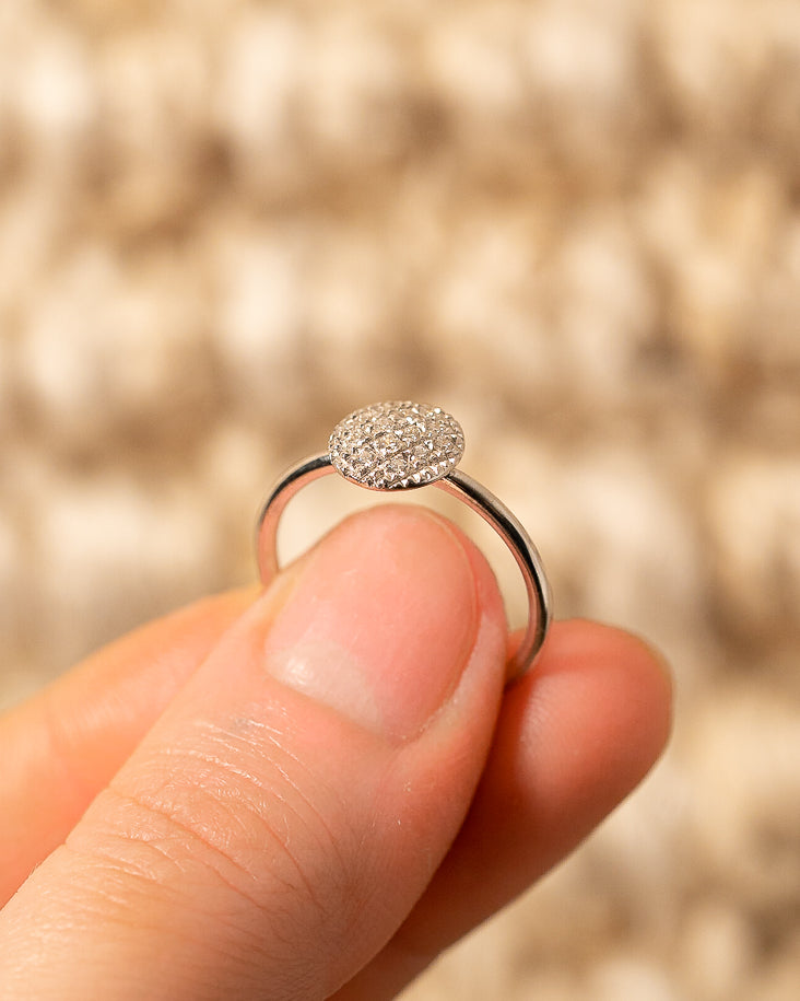 Magnolia round ring - Diamante