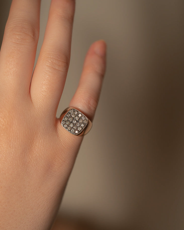 Jasmine ring - Diamante brown