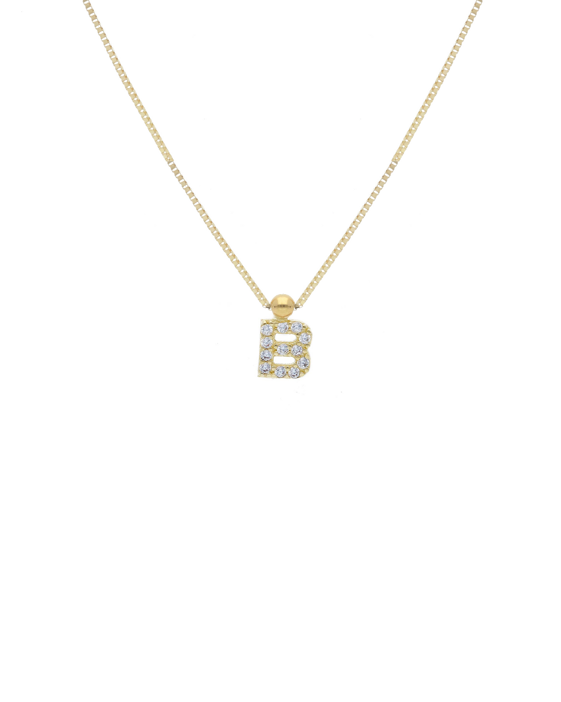 Collana Iniziale Placcata Oro Rosa Lettera B Creata con Cristalli Collana Iniziale Placcata Oro Rosa Lettera B Creata con Cristalli