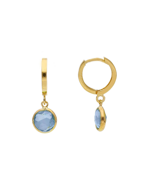 Orecchini Drizzle in oro 18 carati con topazio azzurro