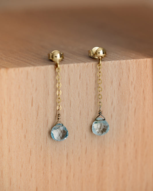 Tear Cascade earrings - Topazio azzurro