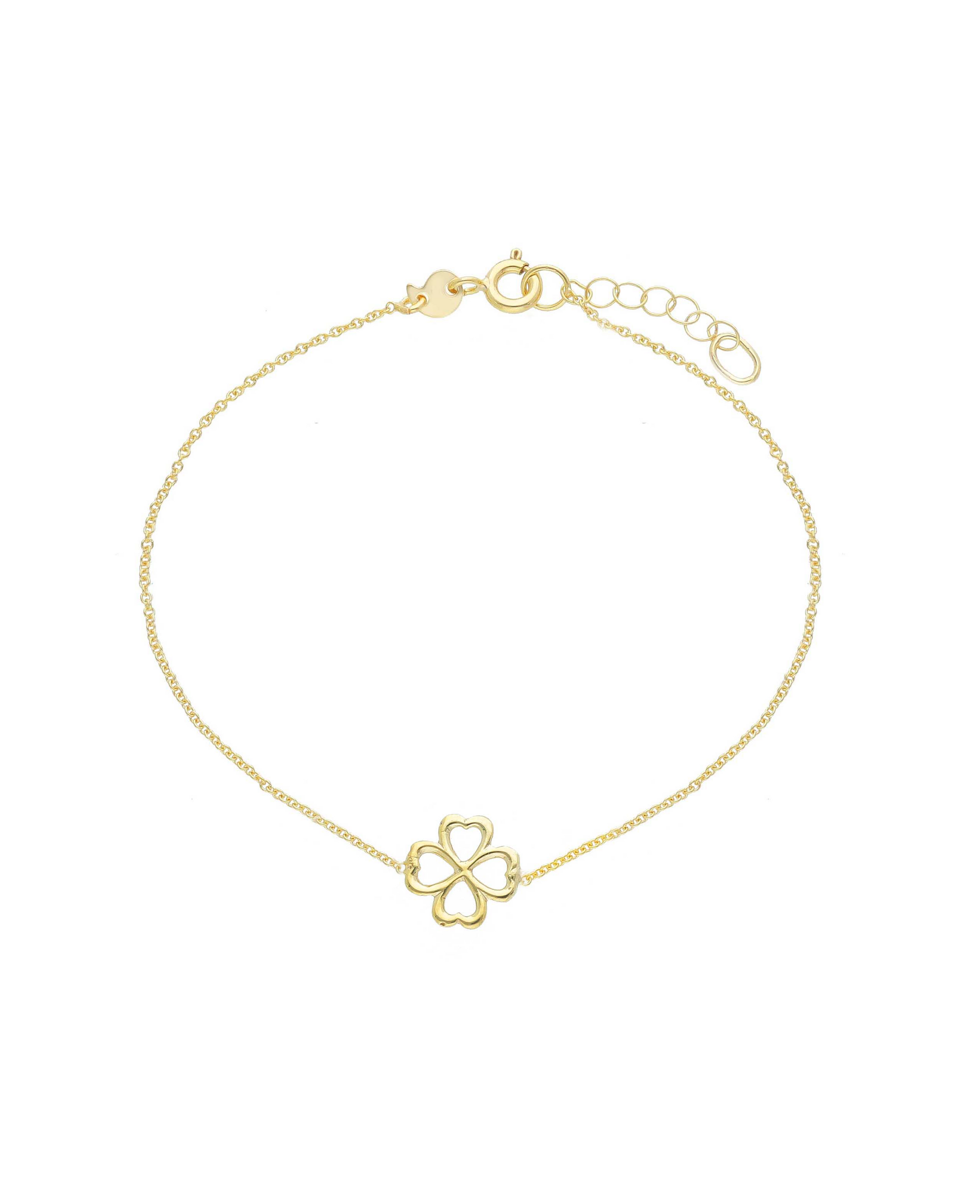 Bracciale lucky in oro giallo carati con quadrifoglio
