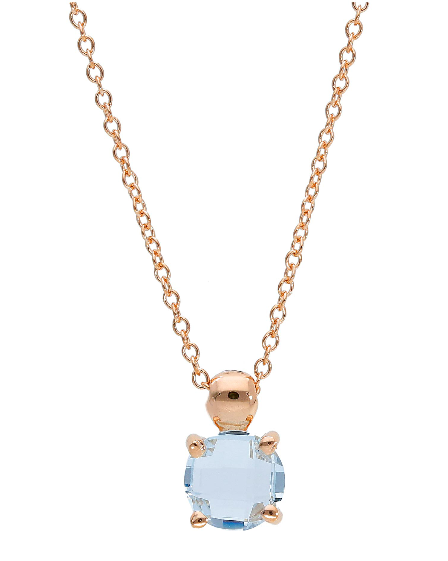 Collanina Dreaming of You  in oro rosa con quarzo azzurro idro