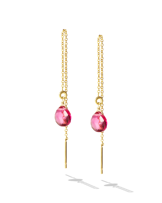 Droplets earrings - Quarzo fucsia