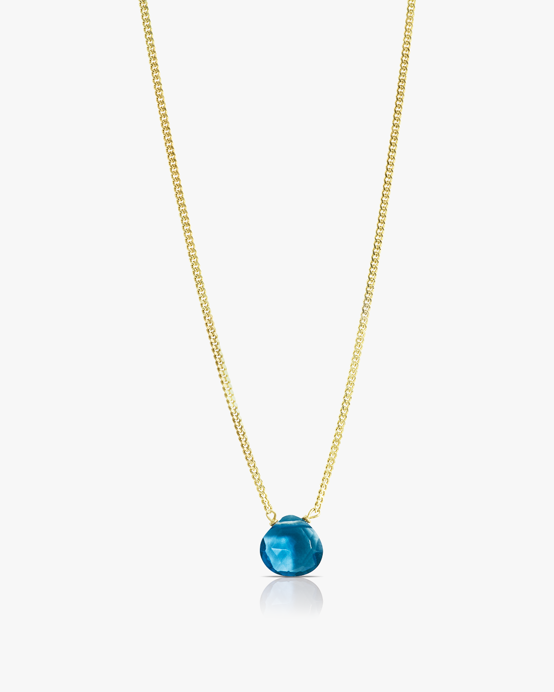 Droplet Iolite Necklace Flat