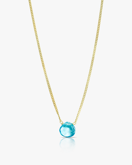 Droplet Necklace Flat (Blue Topaz)