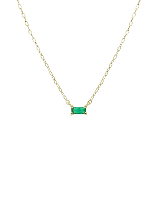 Lil baguette green necklace