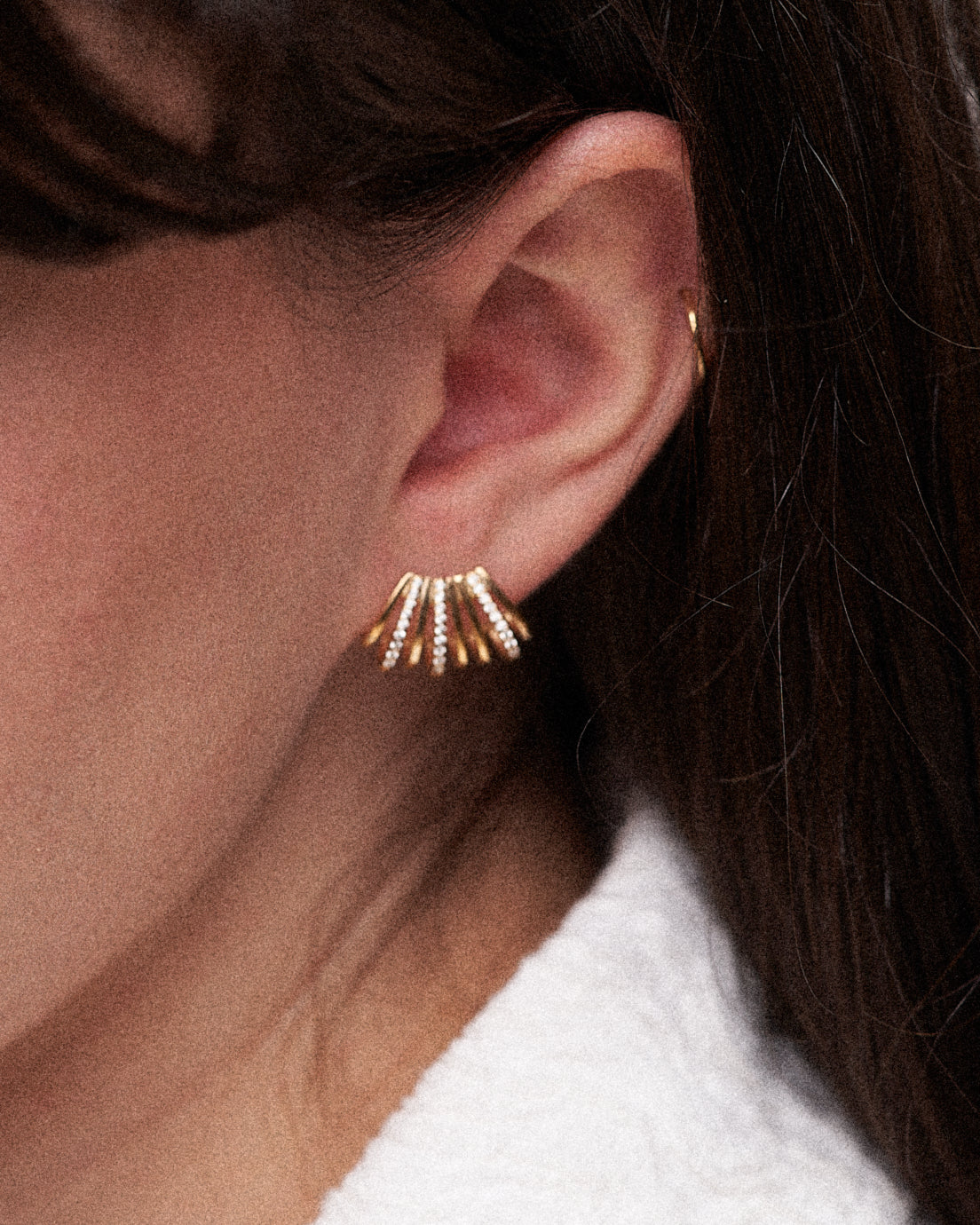 Orecchini Leonora argento 925 con cubic zirconia a ventaglio