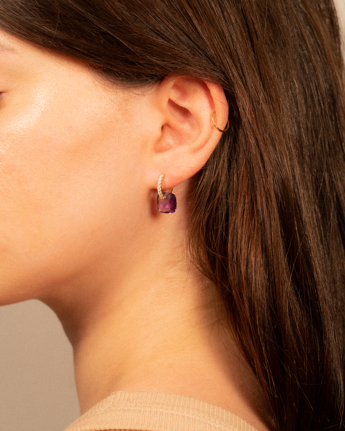 Gemstone Hoop earrings