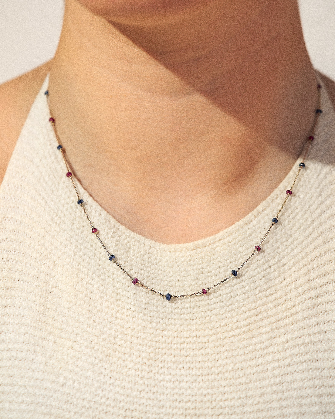 Rosary Red Blue necklace - Zaffiri e Rubini