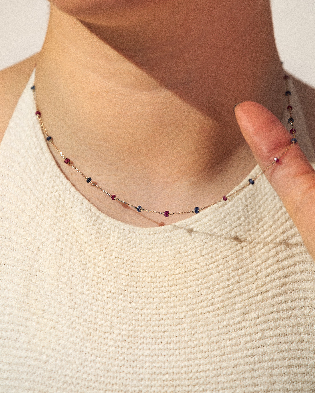 Rosary Red Blue necklace - Zaffiri e Rubini