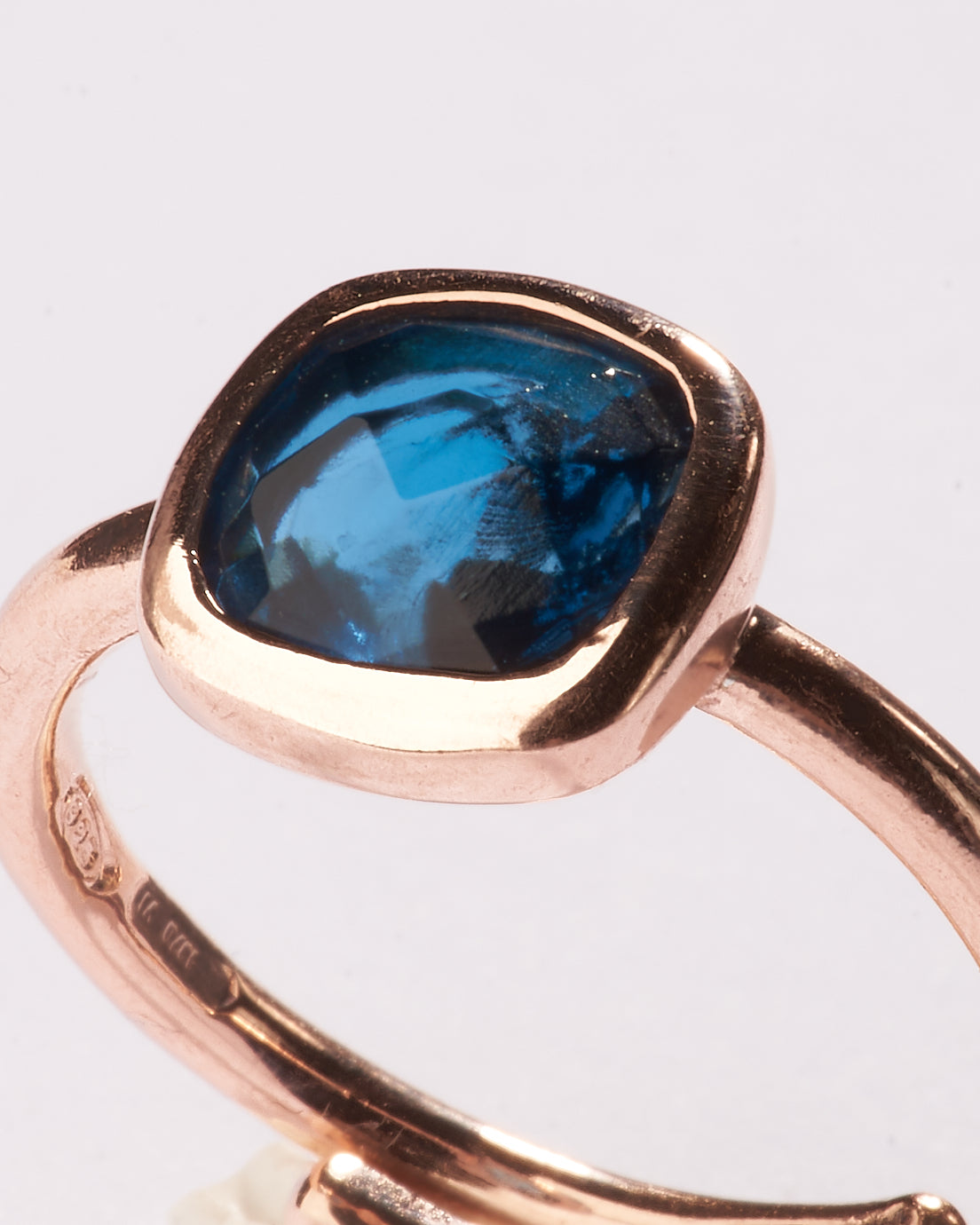 Blue quartz ring