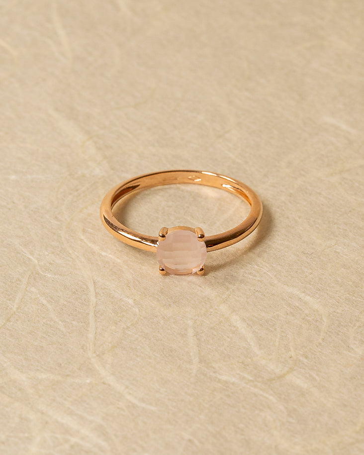 Glowy Light Pink Quartz Ring - GioielliFazio