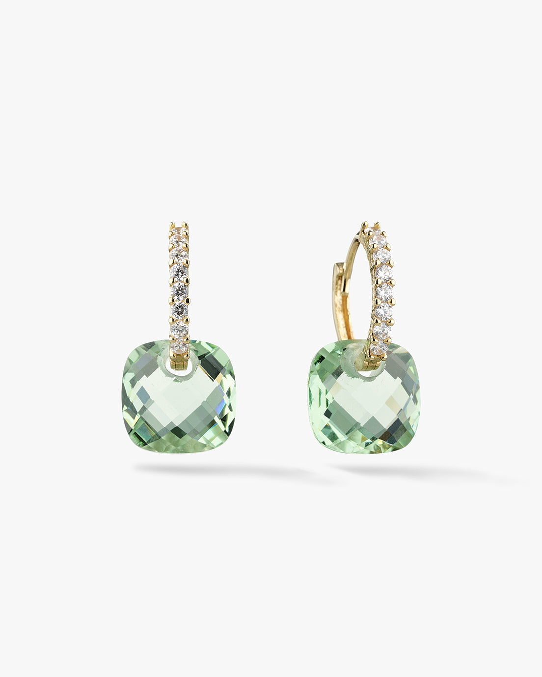 Orecchini Gemstone Hoops in oro 18 carati con pietre intercambiabili e zirconia