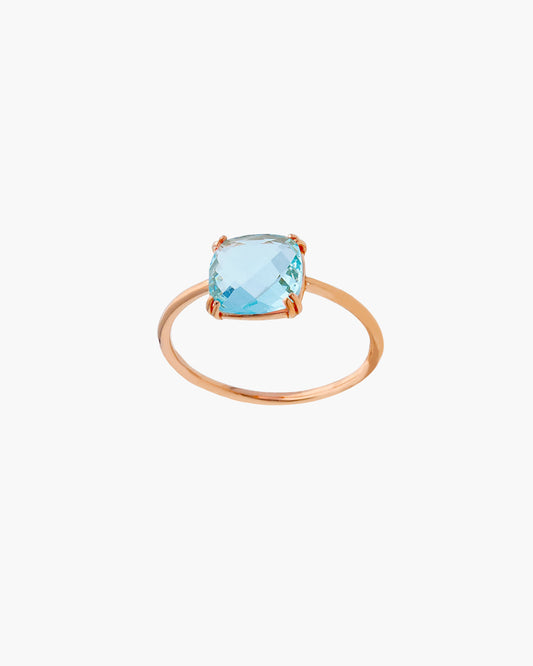 Princess Light Blue Quartz Ring - GioielliFazio