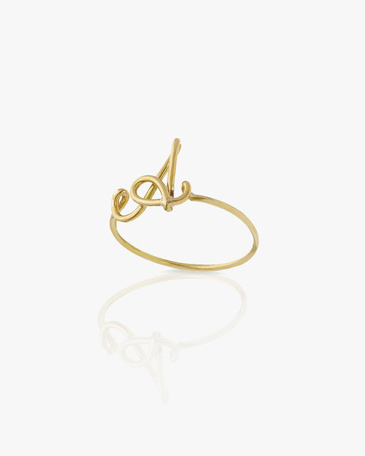 [FINIRE] Cursive Ring (A-J) [MANCANO FOTO] - Oro 18ct Giallo / 16 / A