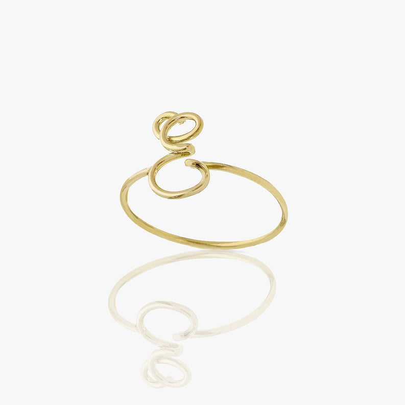 [FINIRE] Cursive Ring (A-J) [MANCANO FOTO] - Oro 18ct Giallo / 17 / E